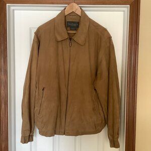 VAN HEUSEN Men's Spring/Fall Jacket, Brown with Gold Inline, Large